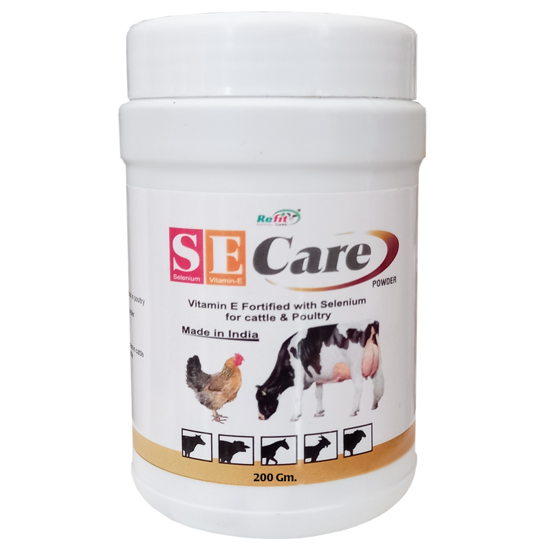 - Vitamin E & Selenium Supplement for Poultry, Goat, Cow, Cattle and Farm Animals (SE Care Powder 200 GMS.)